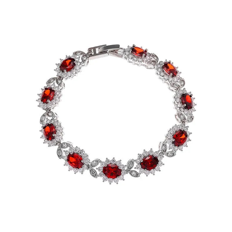 Women's simple inlaid zircon electroplated eco alloy fashion bracelet, 9 colour options