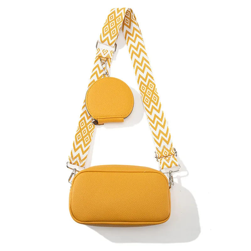 Soft PU women's one-shoulder crossbody bag in horizontal square shape with single strap