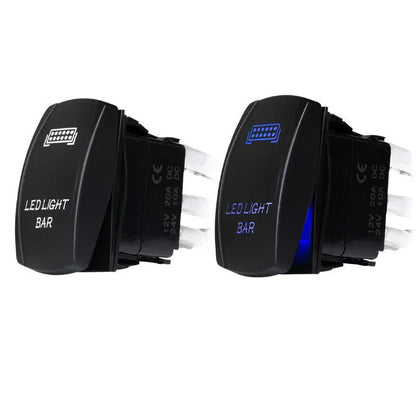 Off road LED spotlight cable set with 2 metre black wiring harness and light bar switch