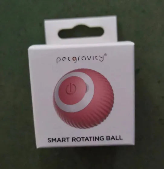 Green automatic rotating ball cat toy with 43mm diameter for interactive pet play