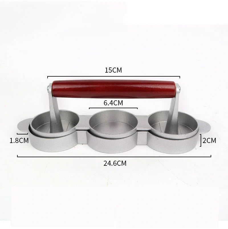 Aluminium alloy hamburger press mould for creating uniform burger patties