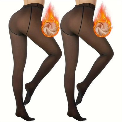 Anti-snagging leggings with wool lining in black, coffee, and silver silk colour variations.