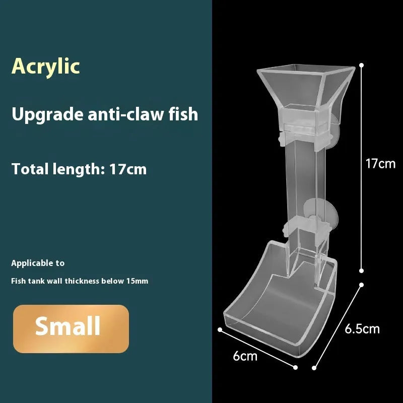 Aquarium feeding dish set with three tube lengths, cleaning brushes and feed spoons