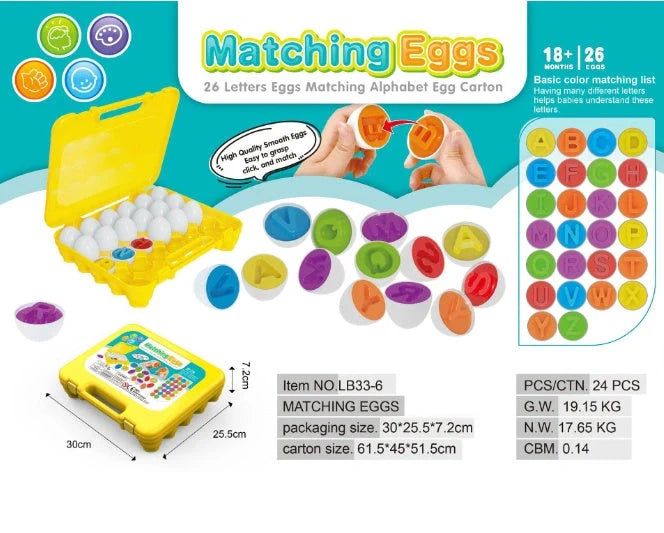 Educational smart egg toy for children with 12 shapes for sorting and matching
