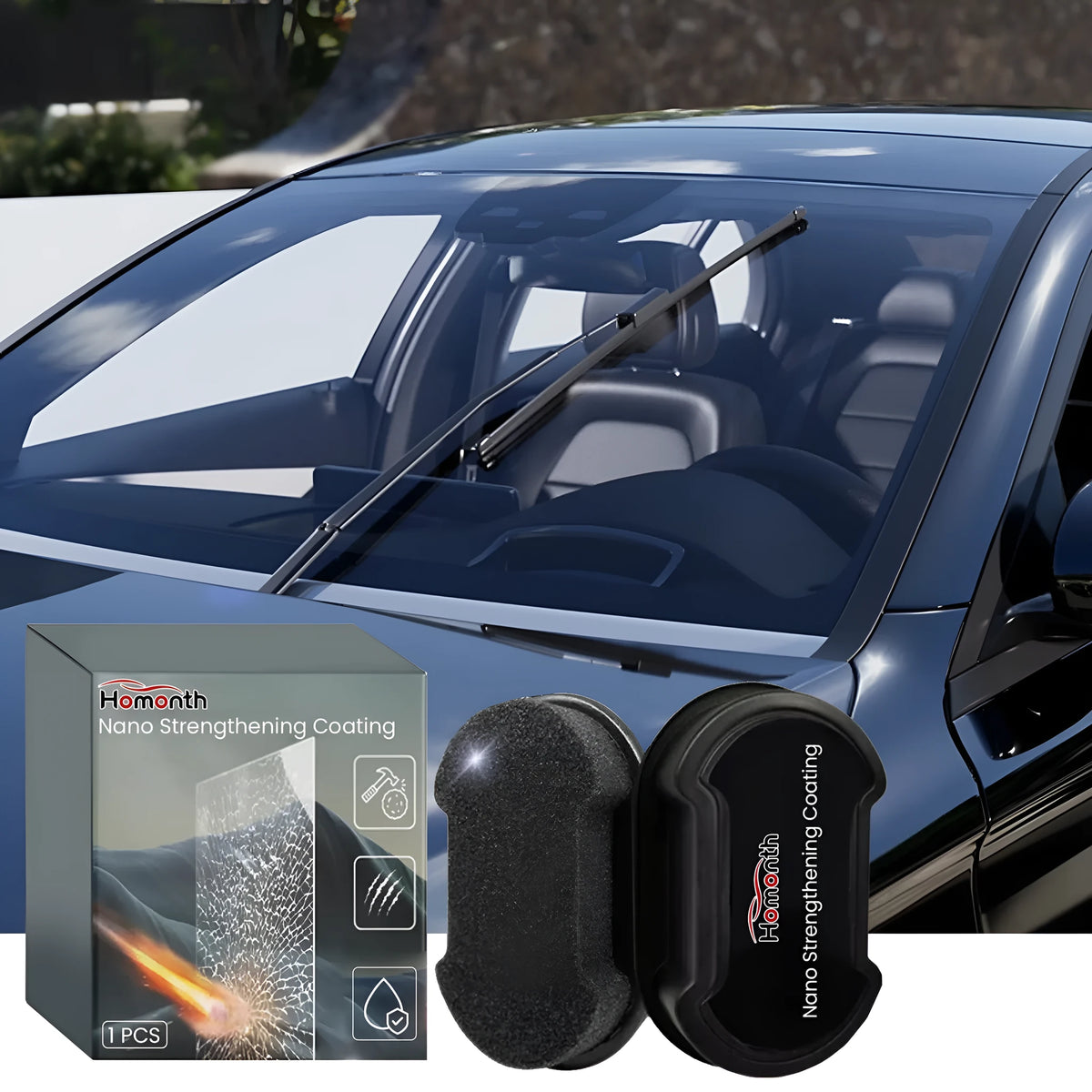 Hydrophobic car cleaning sponge for windows and windshields