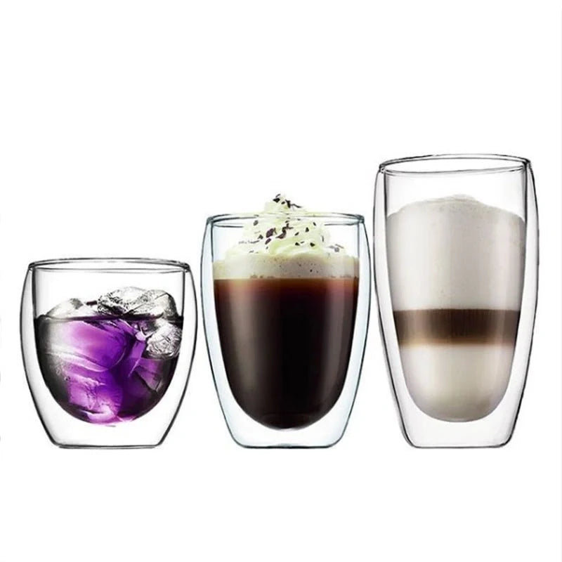 Egg-shaped double-layer insulated glass cup for water, beer, and coffee