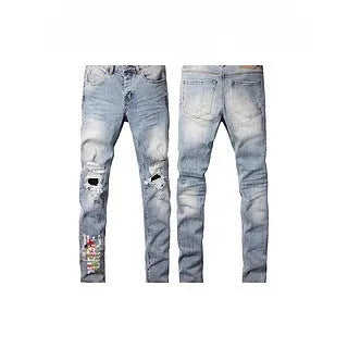 Men's black slim fit stretch skinny jeans with button-fly opening and straight leg design