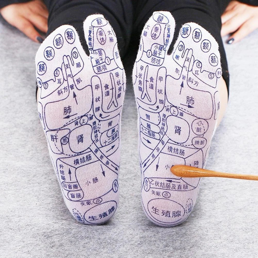 Acupressure reflexology socks for foot massage and pain relief