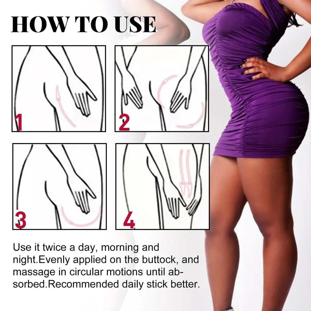 Plump buttock cream in 4.3x5cm packaging with 50g firming formula for daily application