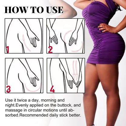 Plump buttock cream in 4.3x5cm packaging with 50g firming formula for daily application