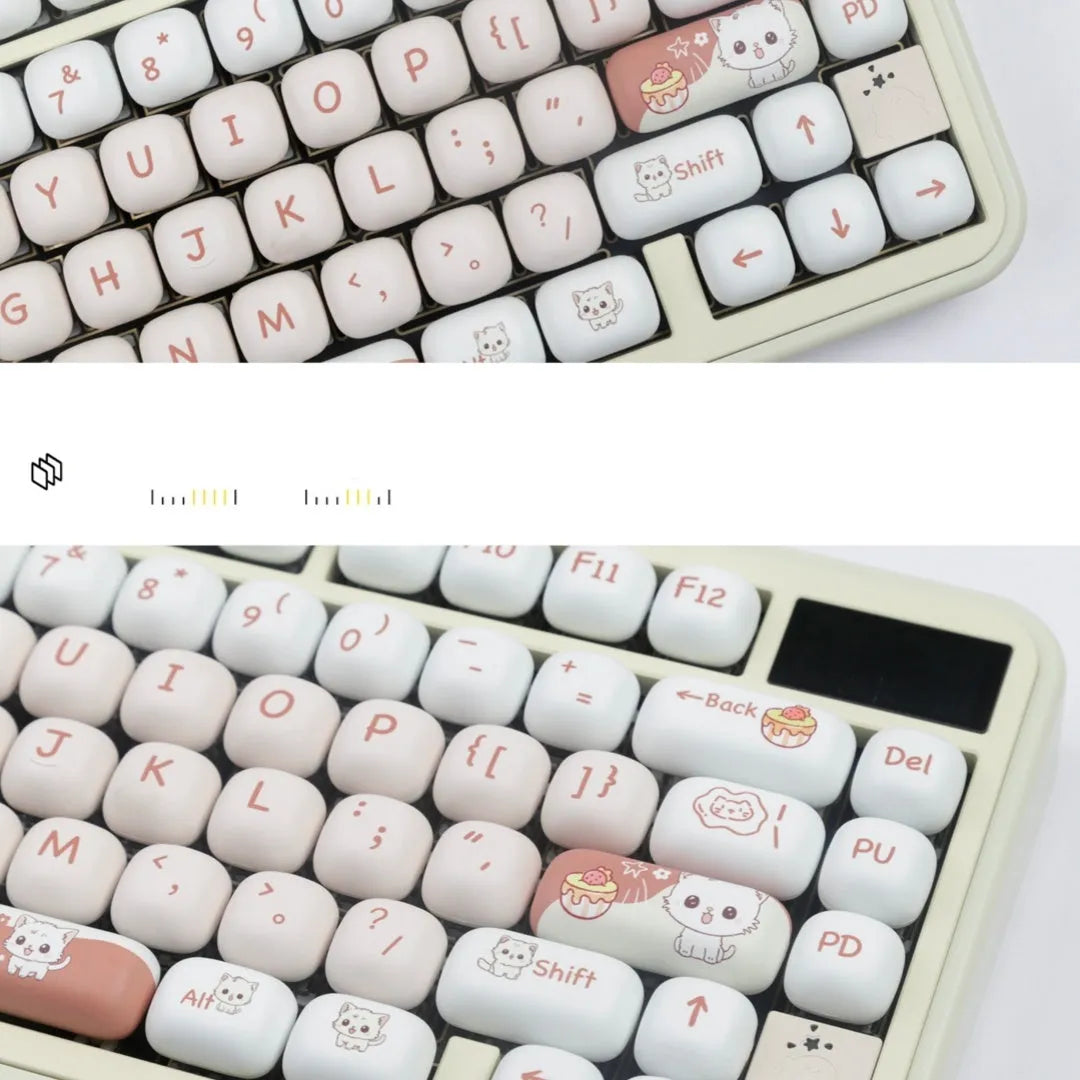 Cartoon dessert cat MOG round key cap with sublimation printing for mechanical keyboards