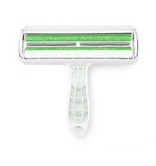 Efficient pet hair remover tool in red and blue for furniture and carpets