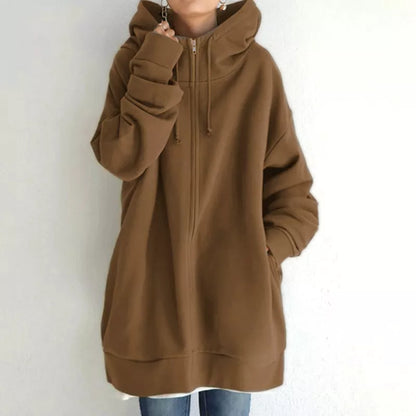 Women's full-zip fuzzy hoodie in various colours and sizes