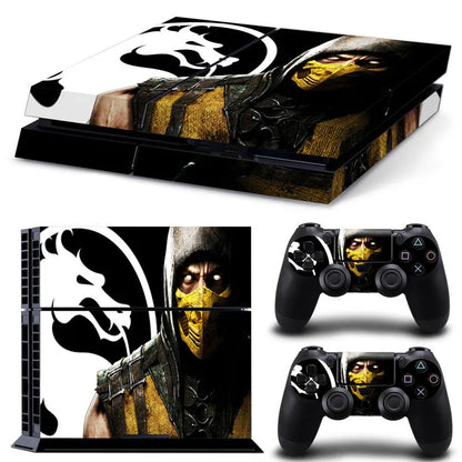 PS4 console protective film in various style designs showing 0.001mm thickness