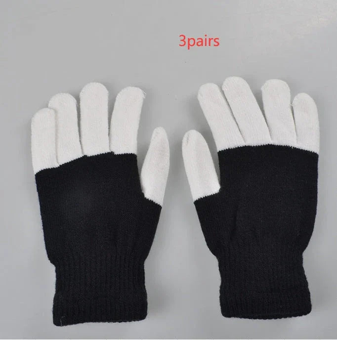 Vibrant Glow-in-the-Dark Party Gloves with Customizable Rainbow LED Lights for Dancing, Performing, and Everyday Wear