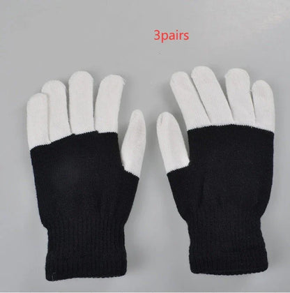 Vibrant Glow-in-the-Dark Party Gloves with Customizable Rainbow LED Lights for Dancing, Performing, and Everyday Wear