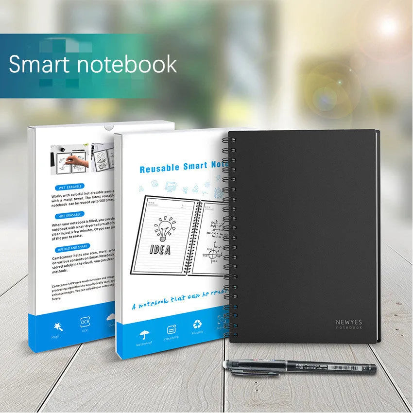 Business intelligence notebook with PVC cover, 30 sheets, 181 x 255 mm, A5 and B5 options, audio recording and handwriting recognition