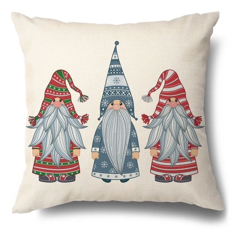 Christmas Hugging Pillowcase with flax elk design for festive home decor