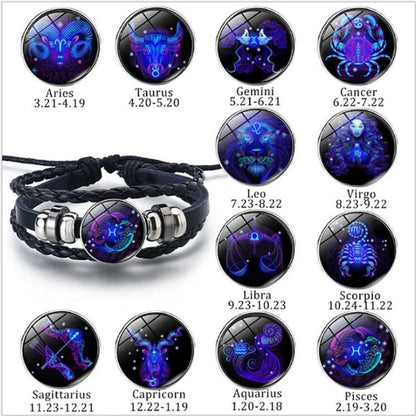Zodiac Constellation Bracelet in Braided Design for Men, Women, and Kids