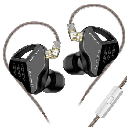 KZ ZAX silver blue in-ear headphones with L-bend 3.5mm plug and tangle-free cable