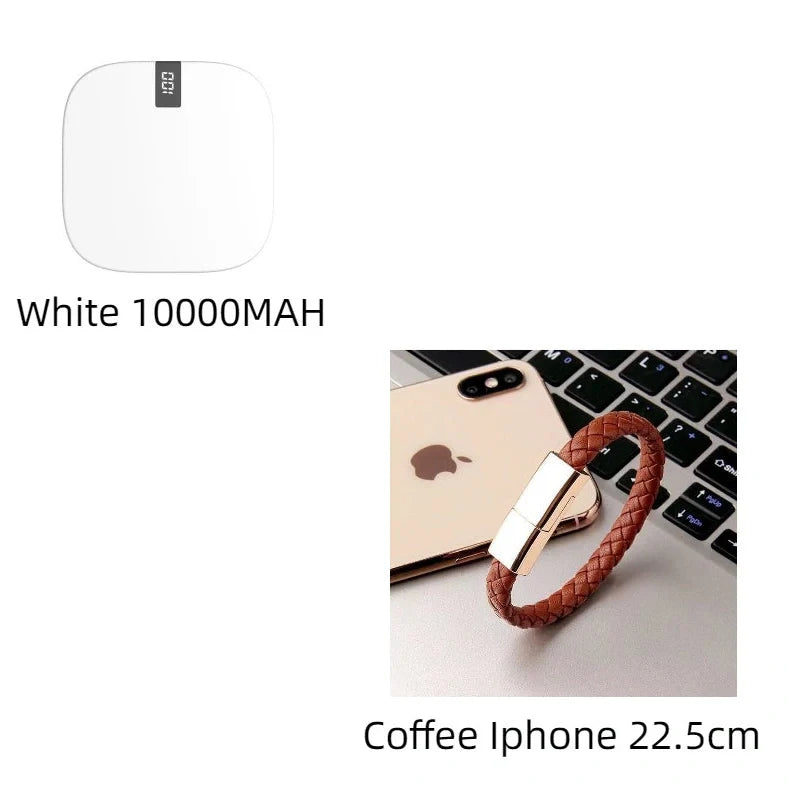 10000mAh mini power bank with digital display showing battery percentage
