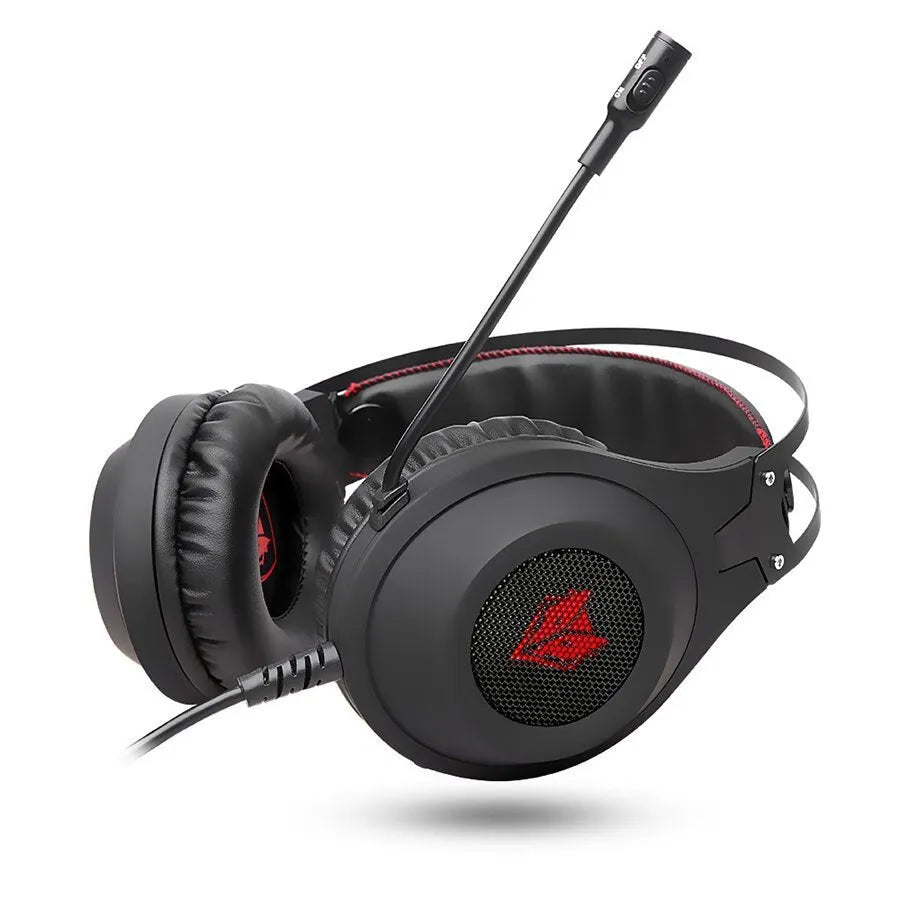 NUBWO N2 black and silver over-ear gaming headset with microphone and volume control.