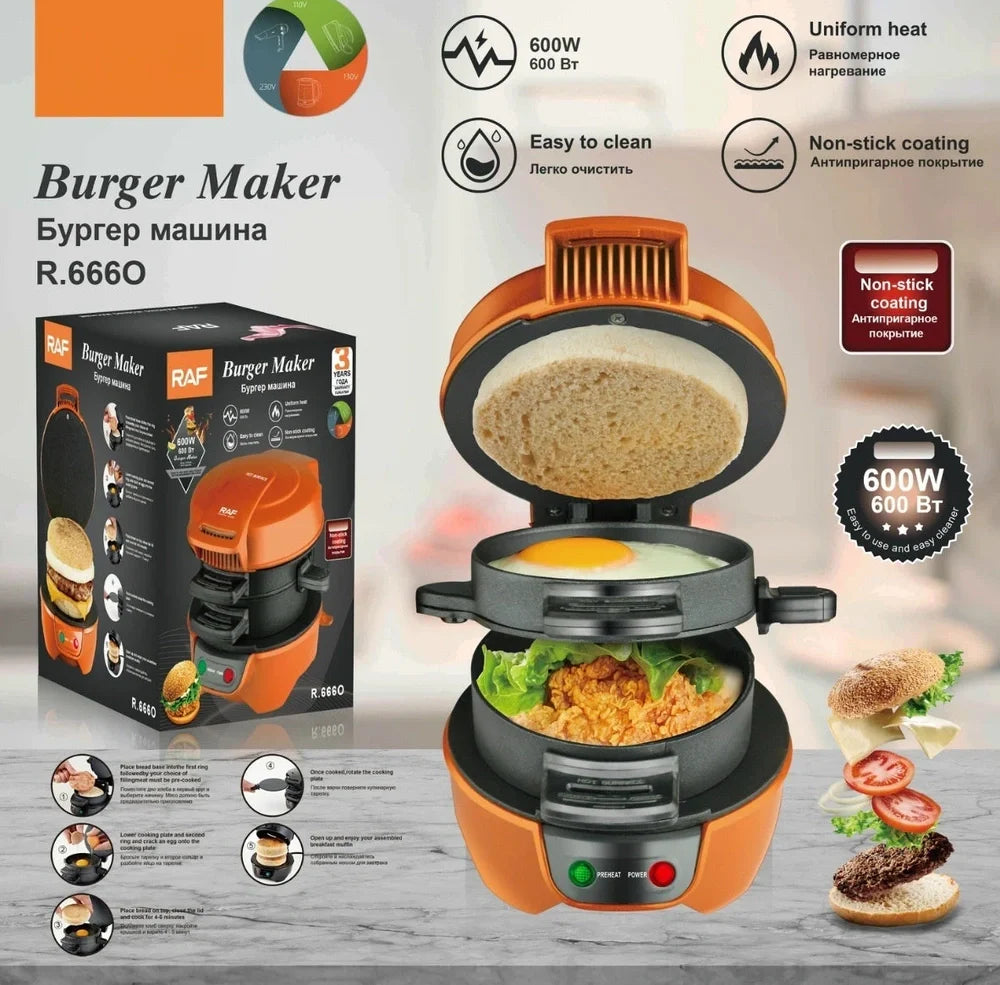 European standard sandwich bread maker with plastic stainless steel body in red colour option