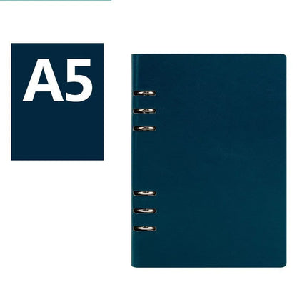 Loose-leaf business notebook with imitation leather cover in multiple colour options