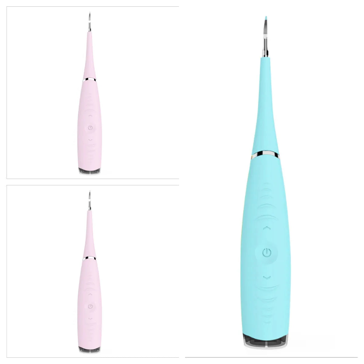 Pink and blue waterproof electric tooth scaler with 190mm handle for dental calculus removal