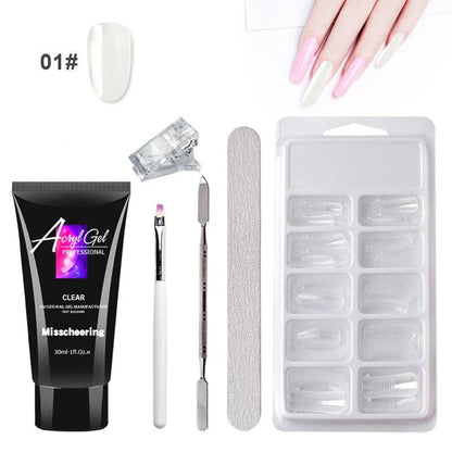 Salon-quality gel nail art kit with dual-light nail lamp, 18-piece tool set, and eco-friendly, non-toxic formula