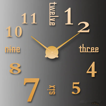 25-inch solar wall clock with laser-engraved markings and European round design in black finish