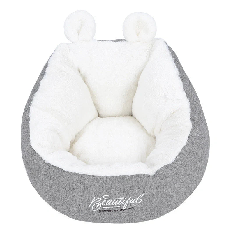 Cotton pet dog bed warming soft sleeping bag cushion in grey