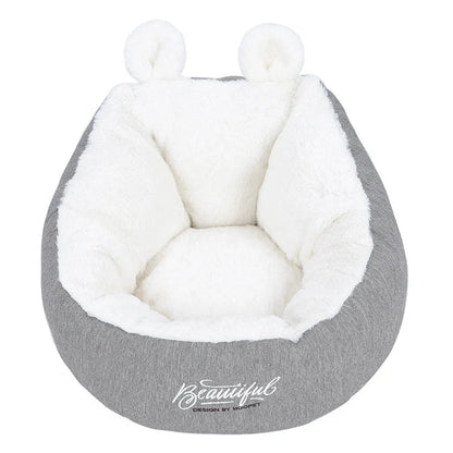 Cotton pet dog bed warming soft sleeping bag cushion in grey