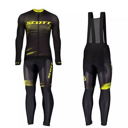 Men's breathable shortsleeved bib cycling jersey suit in various colours for summer rides