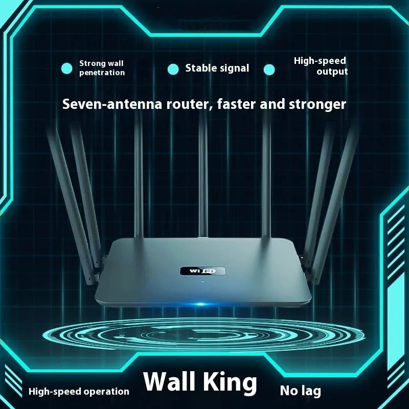 Black or white dual-frequency 5G router with either four or six antennas, dimensions 50x30x10cm