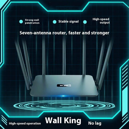 Black or white dual-frequency 5G router with either four or six antennas, dimensions 50x30x10cm