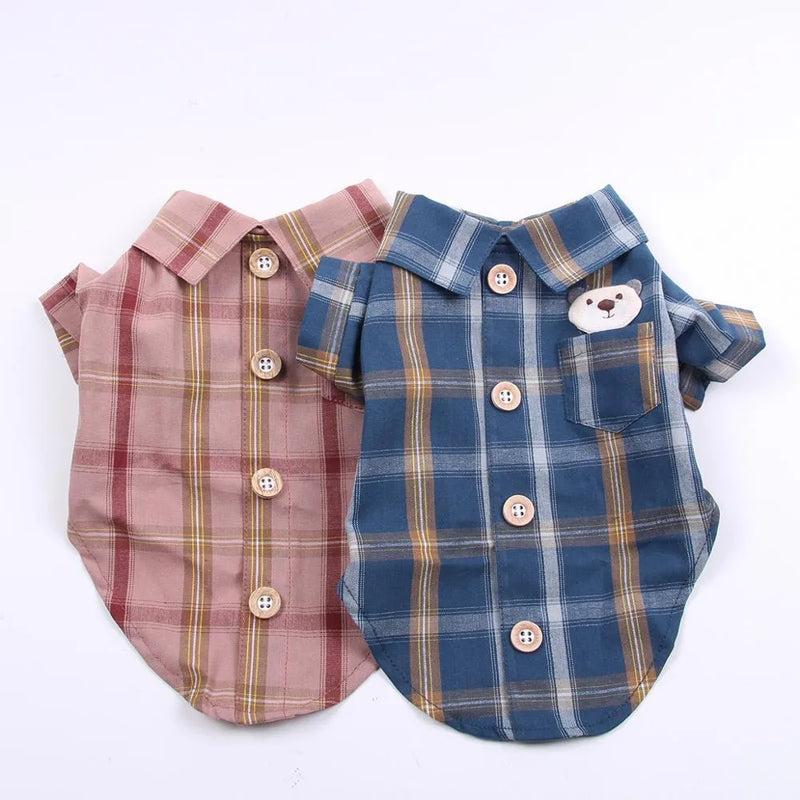 Pet Dog Shirt Soft Cotton Clothes with Two Feet Design Breathable Comfortable Cat Puppy Apparel in Blue Red Rice Brown Sizes XS S M L XL