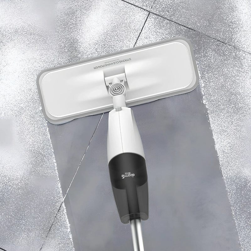 Xiaomi Deerma spray mop with 350ml water tank and 360-degree rotating carbon fibre handle for efficient floor cleaning with adjustable water spray control