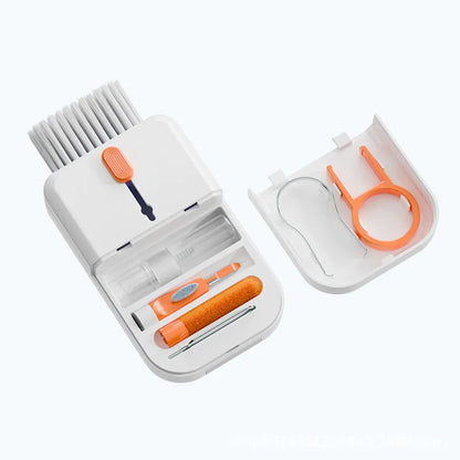 11 in 1 portable multifunctional electronic cleaning kit with storage box in blue colour