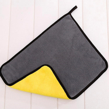 Sunny yellow coral velvet microfiber towel, 30cm by 40cm, for quick drying and sensitive skin care
