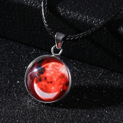Time Stone luminous alloy necklace with constellation pendant and adjustable chain in various colours