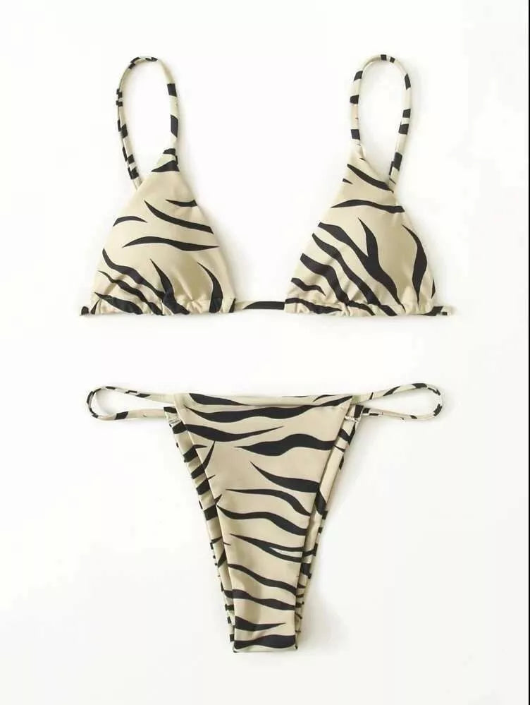 Women's three-piece swimsuit in polyester, available in multiple colours