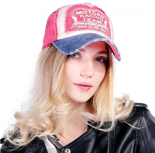 Cotton Baseball Hip Hop Cap with extended visor in vibrant colours