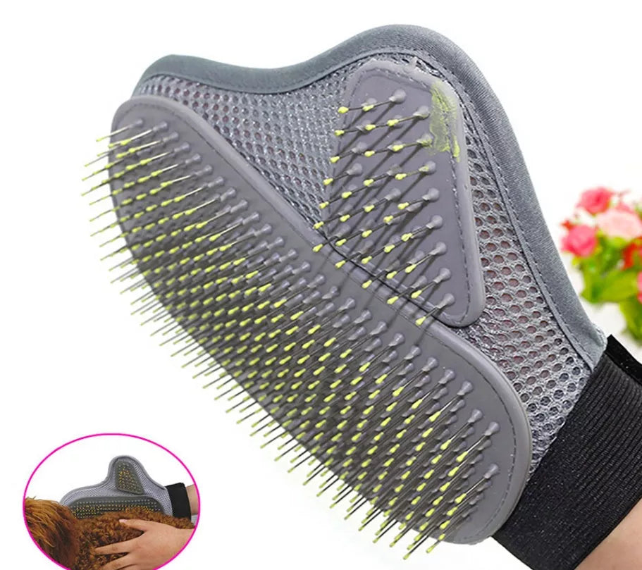 Steel Needle Pet Massage Gloves for effective grooming and pet massage
