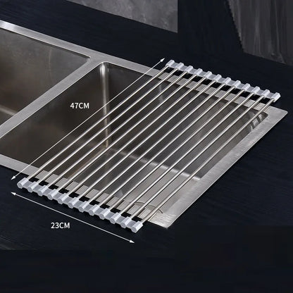 PP pot mat and kitchen drainage rack with stainless steel pipe insulation pad, modern minimalist, sizes 37x23cm to 47x36cm