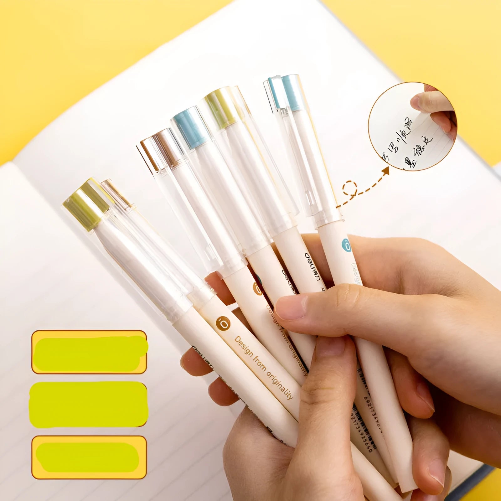 Deli A540 0.38mm black gel pens with needle tube tips in plastic barrel with caps, box of 12 pieces