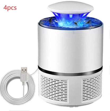 Black or white USB photocatalyst mosquito trap with UV lights, 19cm size, 94cm cable.