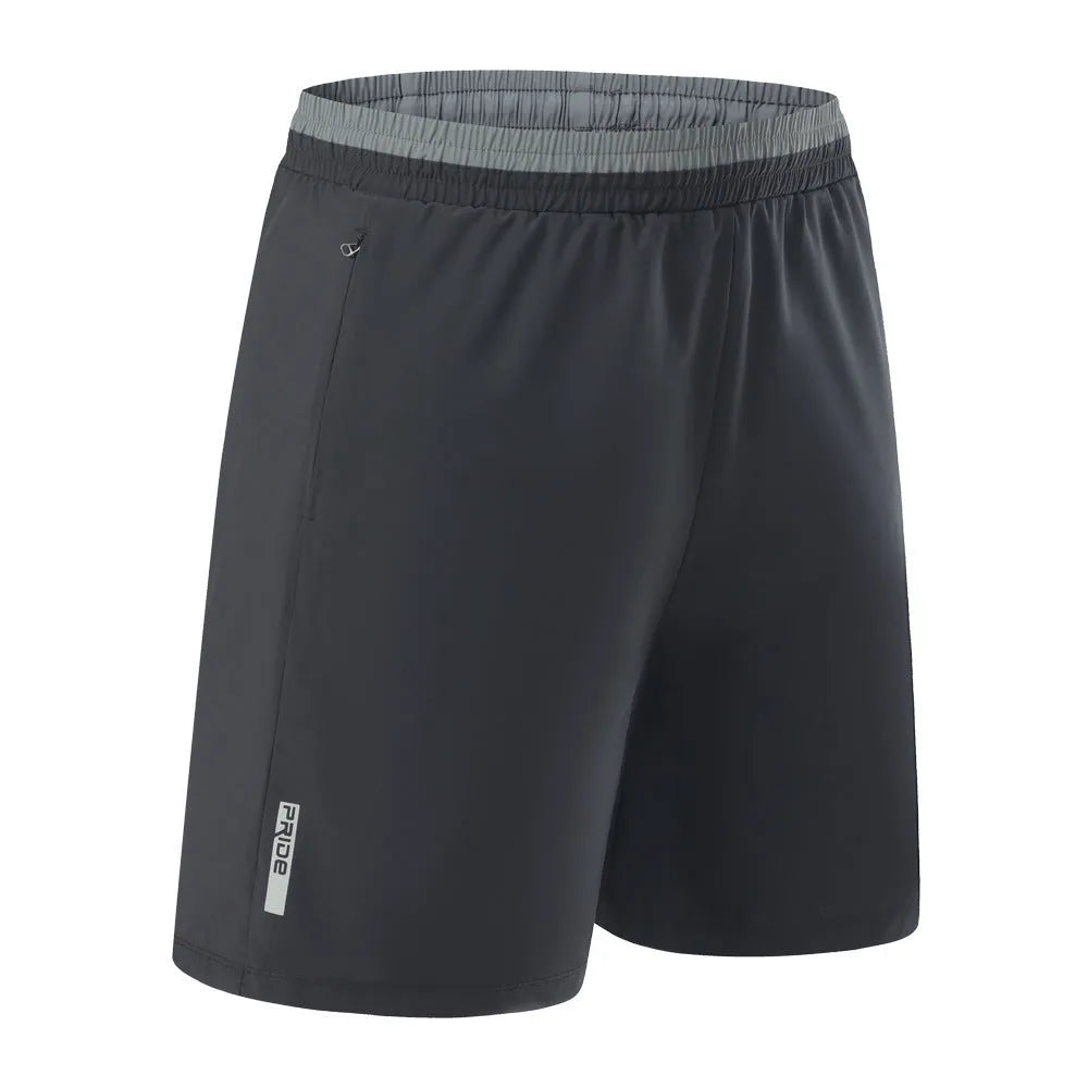Men's grey ice silk quick-drying loose running pants in cropped length