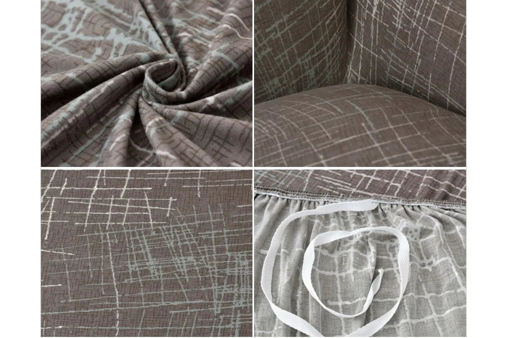 Elastic sofa cover in navy blue with high-density fabric for stain protection