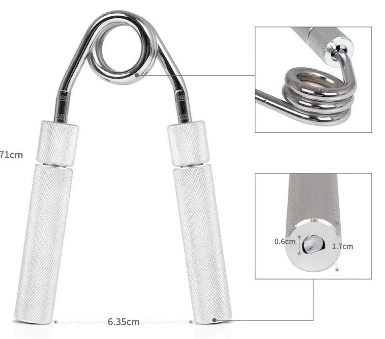 Adjustable metal hand grip strengthener with spring steel and aluminium alloy, 5 resistance levels 50-150 lbs, 3-piece set